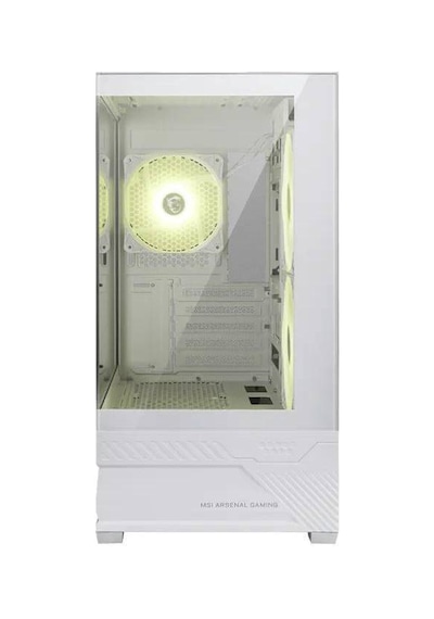 Msı Mag Pano M110r Mini Tower Micro-atx Case W/2x140mm Argb Fan Reverse Blades Fan , 1x120mm Argb Fan, Ca-mpam11w