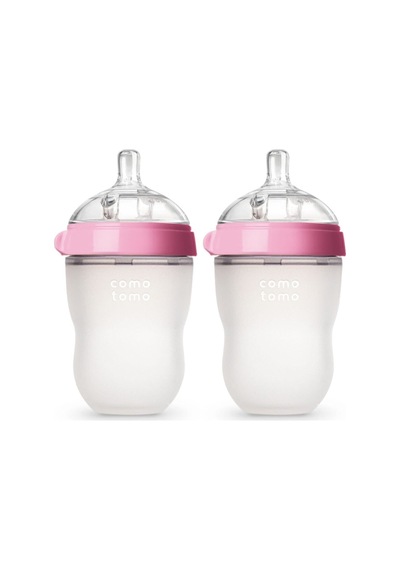 Antikolik Silikon Biberon 2'li 250ml Pembe - Orta Akışlı 3-6 Ay