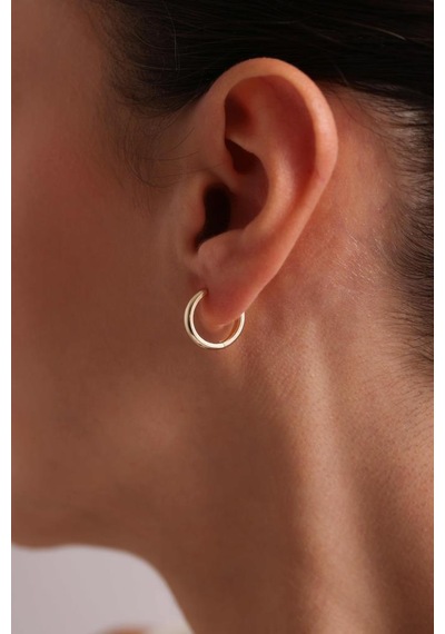 Altın Du Z Oval Halka Ku Pe 1.4 Cm 3mm