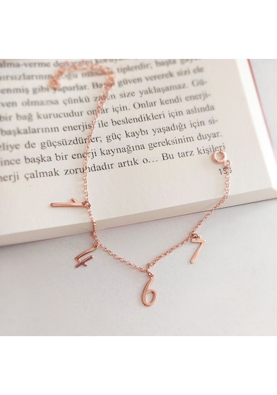 Vaoov 925 Ayar Gümüş Dört Rakamlı Zincir Bileklik