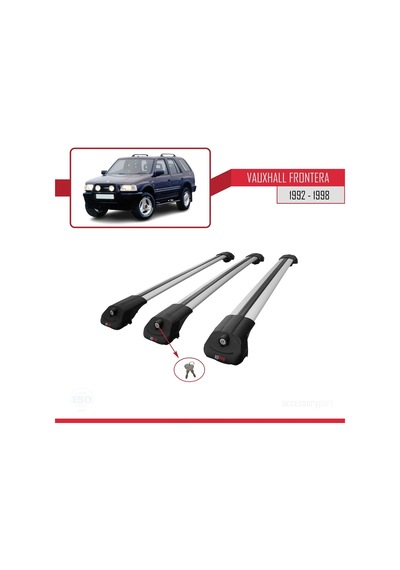 Vauxhall Frontera 1992-1998 Arası İle Uyumlu Ace-1 Ara Atkı Tavan Barı Gri 3 Adet Bar