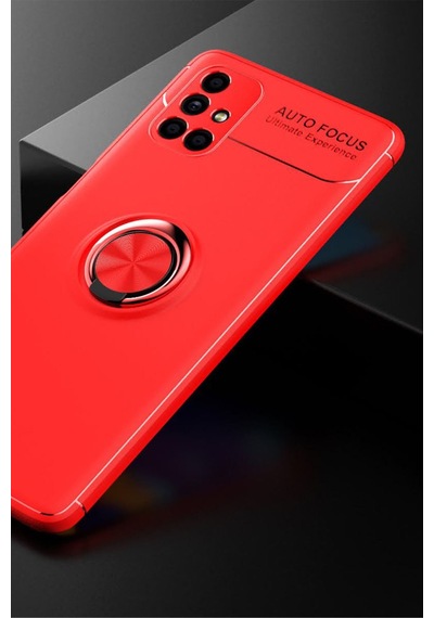 Newface Samsung Uyumlu Galaxy M51 Kılıf Range Yüzüklü Silikon - Kırmızı Kırmızı
