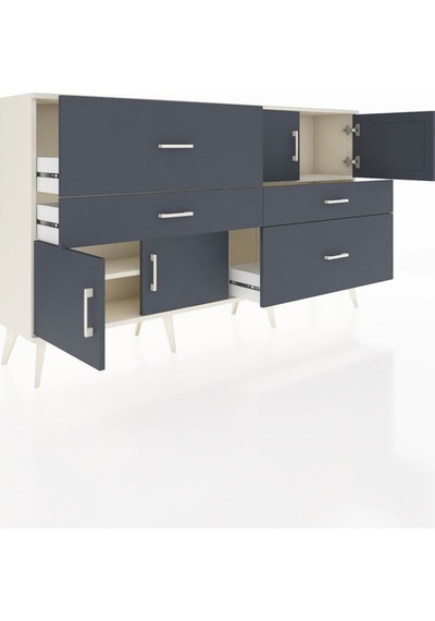 Arges Konsol 2 Raflı 4 Çekmeceli 4 Kapaklı 176x30x99 Aytaşı-antrasit Antrasıt/antrasıt - Aytası Arges Konsol 2 Raflı 4 Çekmeceli 4 Kapaklı 176x30x99 Aytaşı-antrasit Antrasıt/antrasıt - Aytası