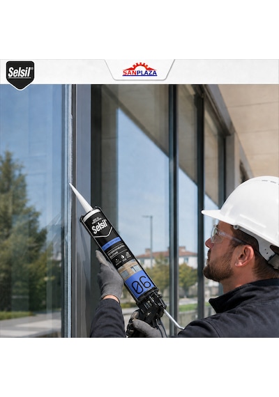 Selsil Şeffaf Nötr Dış Cephe Silikonu 300 Ml Uv Dayanımlı Cam Pvc Beton Derz Dolgu Mastiği 3 Adet