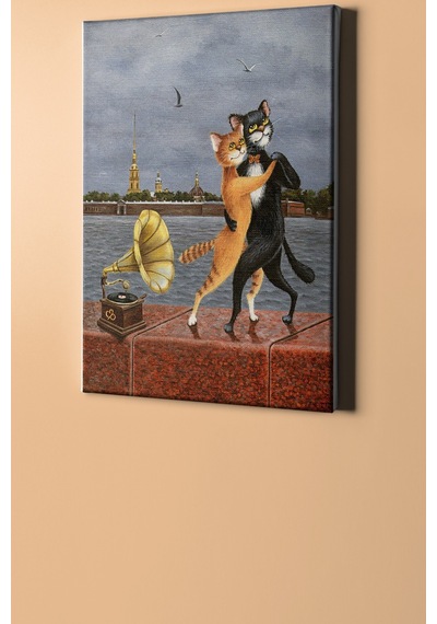 Webstyle Sayılarla Boyama Seti Kasnaklı Aşık Kedilerin Dansı 40 X 50 Cm