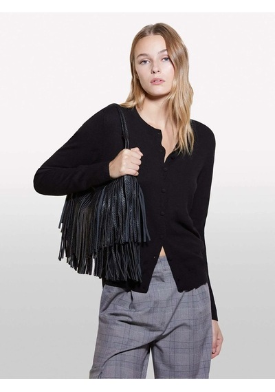 Sisley Yün Ve Kaşmir Karışımlı Ribana Detaylı Bisiklet Yaka Hırka Kadın Siyah Hırka - 325a102hm5237 Sisley Yün Ve Kaşmir Karışımlı Ribana Detaylı Bisiklet Yaka Hırka Kadın Siyah Hırka - 325a102hm5237