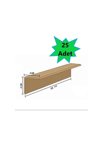 Karton Köşebent 25 Adet- 40x40x4mm 25cm- Palet Köşebent - Köşe Koruma Kartonu Belirtilmemiş