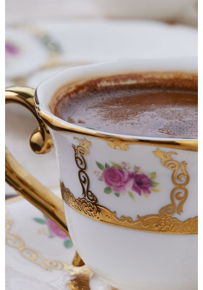 Karaca  Royal Bone Elizabeth 6 Kişilik Kahve Fincan Takımı 90 Ml