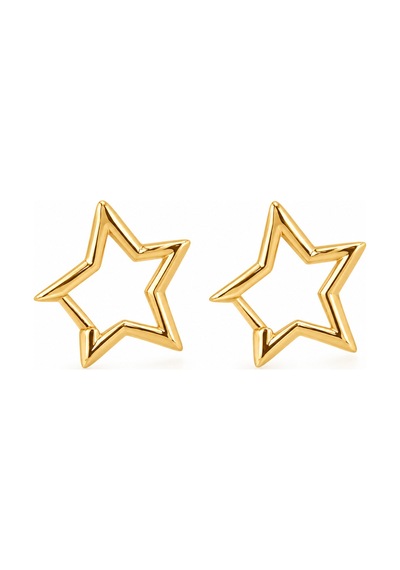 Aura Collection Stella Gold Yıldız Formlu Çelik Küpe Altın Altın