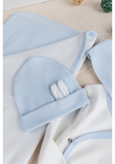 Babymod Tavşan Figürlü 8 Li Erkek Bebek Hastane Çıkışı Yeni Doğan Bebek Takımı Çok Renkli