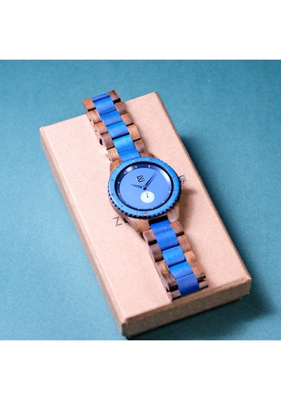 Zebrino Zbr-kn-bl Kineto Wood Blue Ahşap Erkek Kol Saati 45 Mm