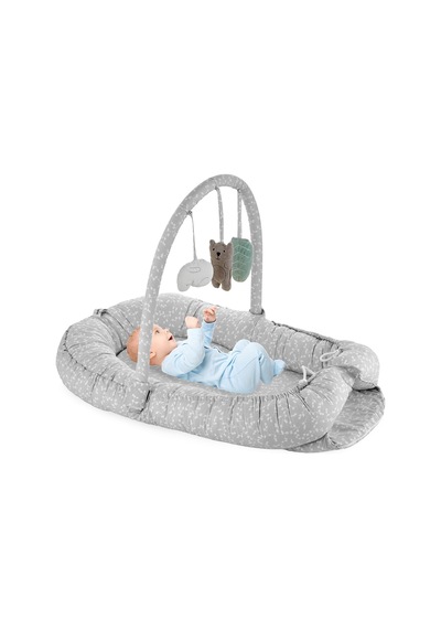Babyjem Oyuncaklı Anne Baba Yanı Yatağı - Gri 40x65 Cm