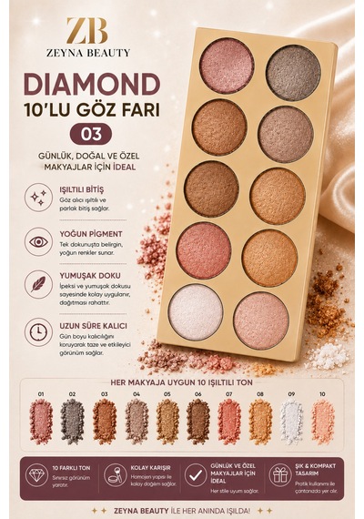 Diamond 10'lu Göz Farı No:03 Karışık - 241096415 Diğer