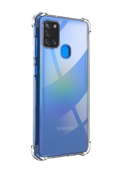 Samsung Uyumlu, Galaxy A21s Kapak Silikon Antishock Köşe Korumalı Airbag Şeffaf Kılıf