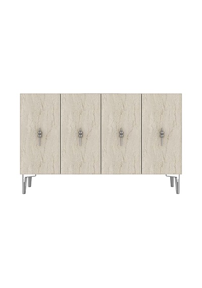 Ka1217bts Salkım Konsol Ve Tv Sehpası Beyaz-traverten-silver 120cm