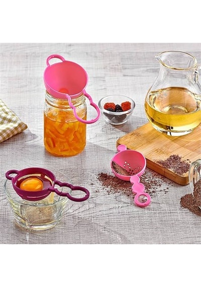 Yumurta Akı Ayırıcı Elek Mini Huni Seti Pasta Yapım Seti Karışık