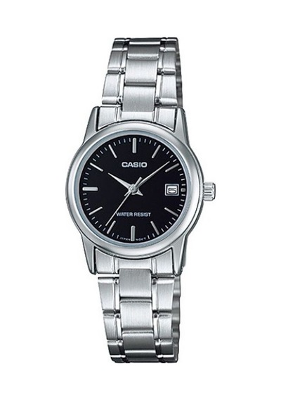 Casio Ltp-v002d-1audf Quartz Çelik Gri Siyah Kadran 25 Mm Kadın Kol Saati