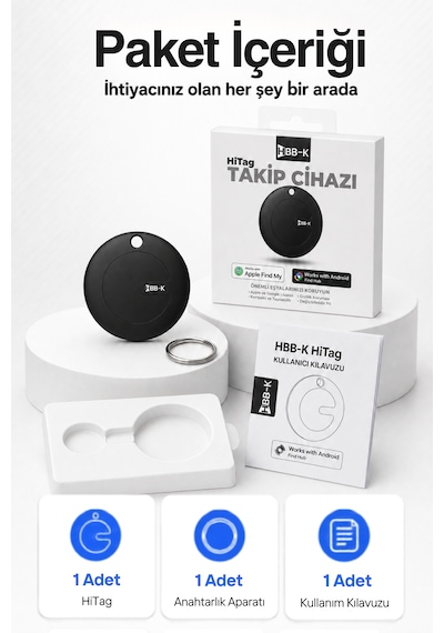 Hi Tag Akıllı Takip Cihazı Android ve İOS Uyumlu (2'li Paket)