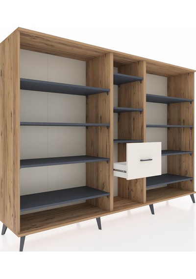 Hyperion Dolap 11 Raflı 3 Çekmeceli 220x44x163 Çam-antrasit/ayta Çam-antrasit/aytaşı Hyperion Dolap 11 Raflı 3 Çekmeceli 220x44x163 Çam-antrasit/ayta Çam-antrasit/aytaşı
