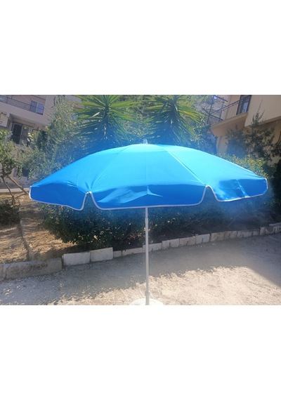 Esk 10 Telli Plaj Balkon Bahçe Şemsiyesi Eğilebilir 200 Cm Çap Kalın Kumaş Mavi Mavi