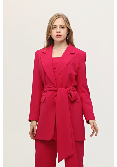 Ardanewline Feminist Fuşya Crop Pantolon Ceket Üçlü Takım 0106308 12