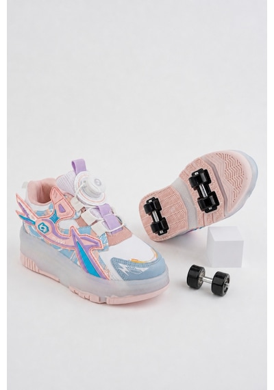 Muggo Pato Çocuk Işıklı Patenli Tekerlekli Sneaker Spor Ayakkabı Pudra