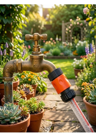 Otomatik Hortum Bağlantı Aparatı 1/2" Pratik Tak Çıkar Hızlı Bağlantı Adaptörü 10 X 10 X 10 Milimetre
