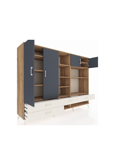 Hyperion Dolap 12 Raflı 4 Çekmeceli 4 Kapaklı 220x44x163 Çam-antr Çam-antrasit/aytaşı Hyperion Dolap 12 Raflı 4 Çekmeceli 4 Kapaklı 220x44x163 Çam-antr Çam-antrasit/aytaşı