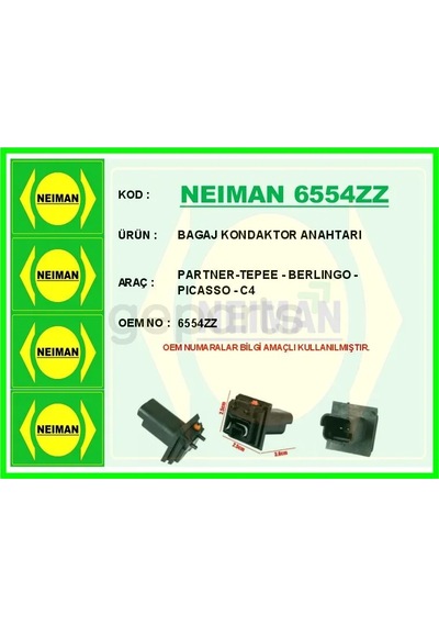 Bagaj Kilit Kondaktörü Swici Peugeot Partner 2008 Citroen Berlıngo 2008 C4-c4 Picasso 2006