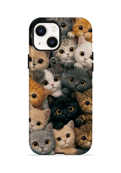 Velvoria Valestra Kedi Kalabalığı Apple iPhone Uyumlu 14 Darbe Korumalı Kılıf Valestra Select - Kedi Kalabalığı