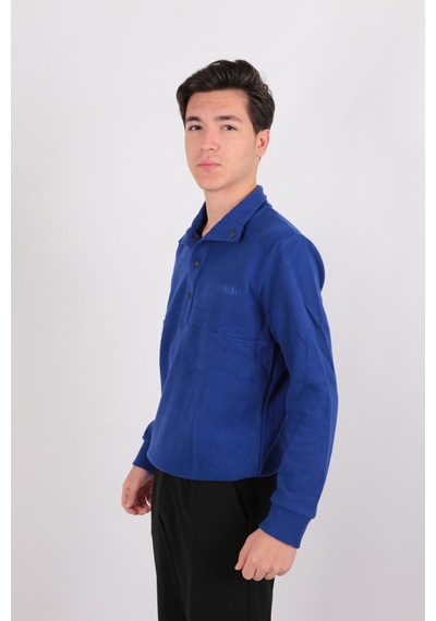 Five Pocket Fp24b2105 Erkek Dik Yaka Çıt Çıtlı Sweatshirt Sax