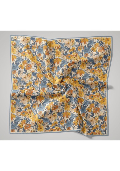 Silk Home Soft Eşarp 73088-28 Krem, Turuncu, İndigo, Sarı, Bebe Mavi