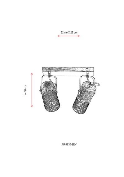 Ar-60265-2ey Eskitme Kaplama Modern Avize E27 Metal Ahşap 32x25cm 01G Taba