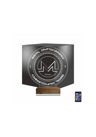 Luvivia Crypto Monero Coin 3d Lamba - Masa Gece Lambası Şeffaf