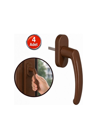 Pvc Pencere Kolu Pimapen Plastik Pen Kulp Kahve - 4 Adet