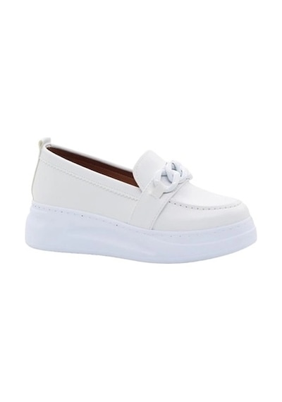 Mergenshoes Bf0775 Beyaz Yüksek Taban Kadın Günlük Ayakkabı Beyaz