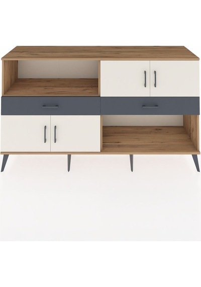 Hyperion Konsol 8 Raflı 3 Çekmeceli Tek Kapaklı 176x44x99 Çam-ay Çam-aytaşı/antrasit Hyperion Konsol 8 Raflı 3 Çekmeceli Tek Kapaklı 176x44x99 Çam-ay Çam-aytaşı/antrasit