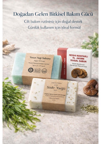 Botanik Özlü 3 Lü Doğal Sabun Seti Özel Bitkisel Seri Yosun