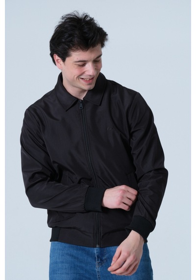 Erkek Mont Polo Yaka Erkek Mont Siyah
