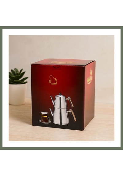 Bezos Mini Çelik Çaydanlık Seti 0.9l + 1.5l Kendinden Süzgeçli Bezos1