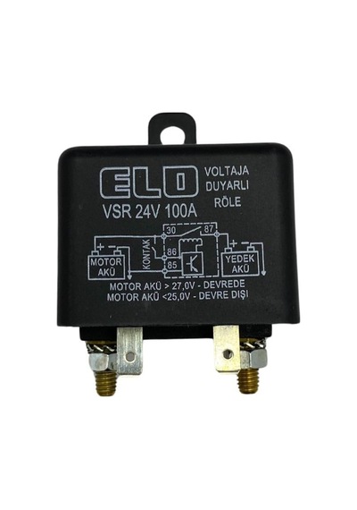 Elo 24v Akü Ayırıcı Akıllı Vsr Röle 100 A Voltaja Duyarlı Toz Korumalı