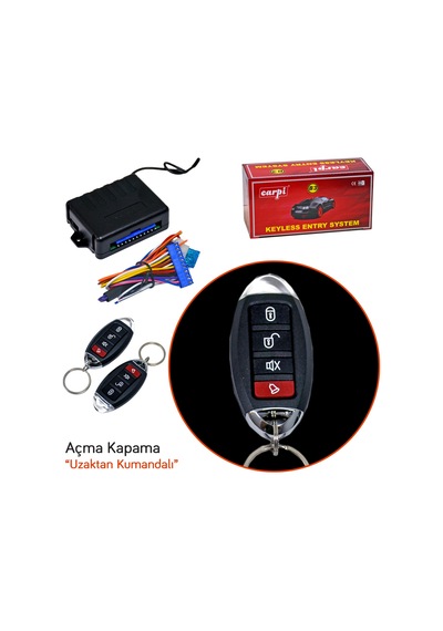Carpi Açma Kapama 12v Kristal Siyah Kumandalı 4 Tuşlu Sinyal Çıkışlı Br4602613