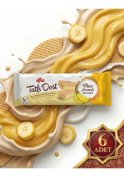 Afia Tatlı Dost Muz Kremalı Gofret 6x140 Gr