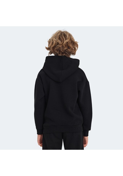 Slazenger  LEXUS Çocuk Kapüşonlu Cepli Siyah Sweatshirt