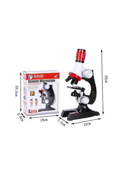 Eğitici Mikroskop Seti Çocuklar Ve Öğrenciler İçin Bilimsel Keşif 100x-1200x Zoom