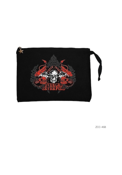 Zepplin Giyim Avenged Sevenfold Red Siyah Clutch Astarlı Cüzdan / El Çantası