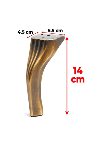 Kesit 14 Cm Eskitme Antik Sarı Metal Mobilya Ayağı Ayakları Ünite Baza Koltuk Kanepe Sehpa Masa 6395751
