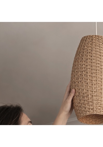 Bernel Krem Rattan Sarkıt Avize