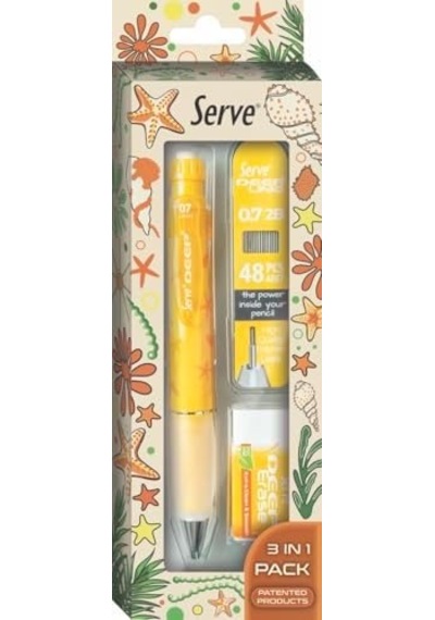 Doğa Desenli Deep Kalem, Deep Silgi Ve Deep Min, 0.7 Mm, Hardal Sarısı -