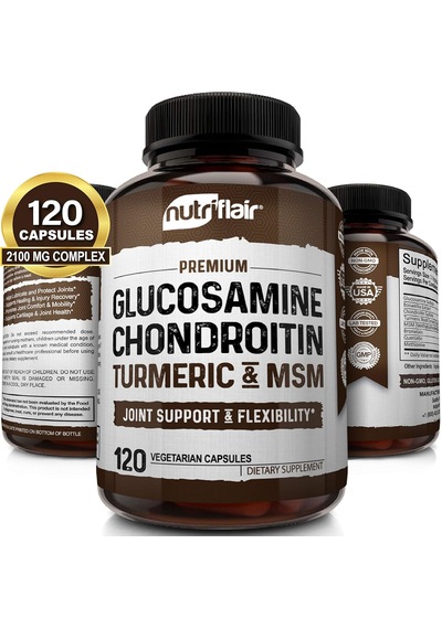 Nutriflair Glucosamine Chondroitin Turmeric Msm Boswellia - Joint Pain Relief 120 Caps Aromasız